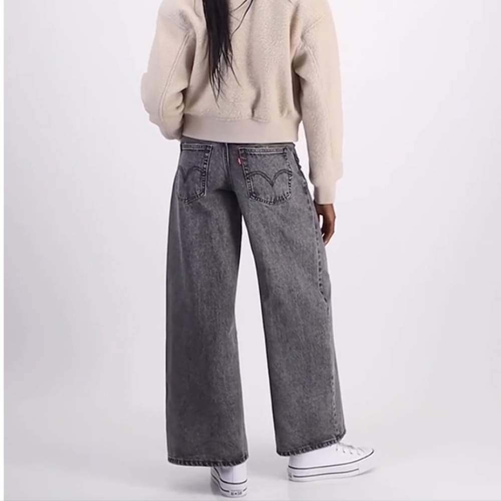 Levi's 94 Baggy Wide Leg Relaxed Fit Gray Women's Jeans - Picture 2 of 8